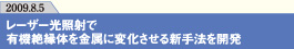 レーザー光照射で
有機絶縁体を金属に変化させる新手法を開発