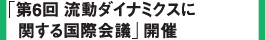 「第6回 流動ダイナミクスに関する国際会議」開催